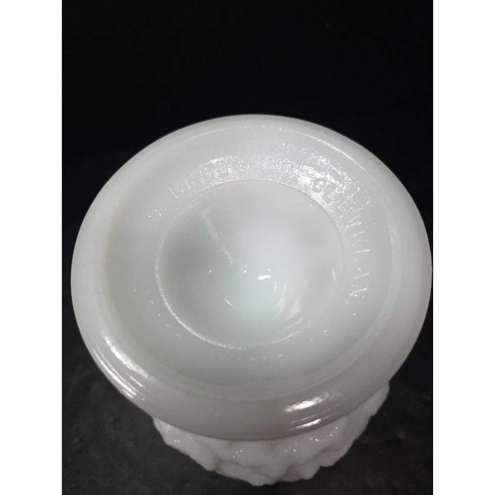 EO Brody Milk‎ Glass Pedestal Compote, Vintage Vase, Decorative Display Planter